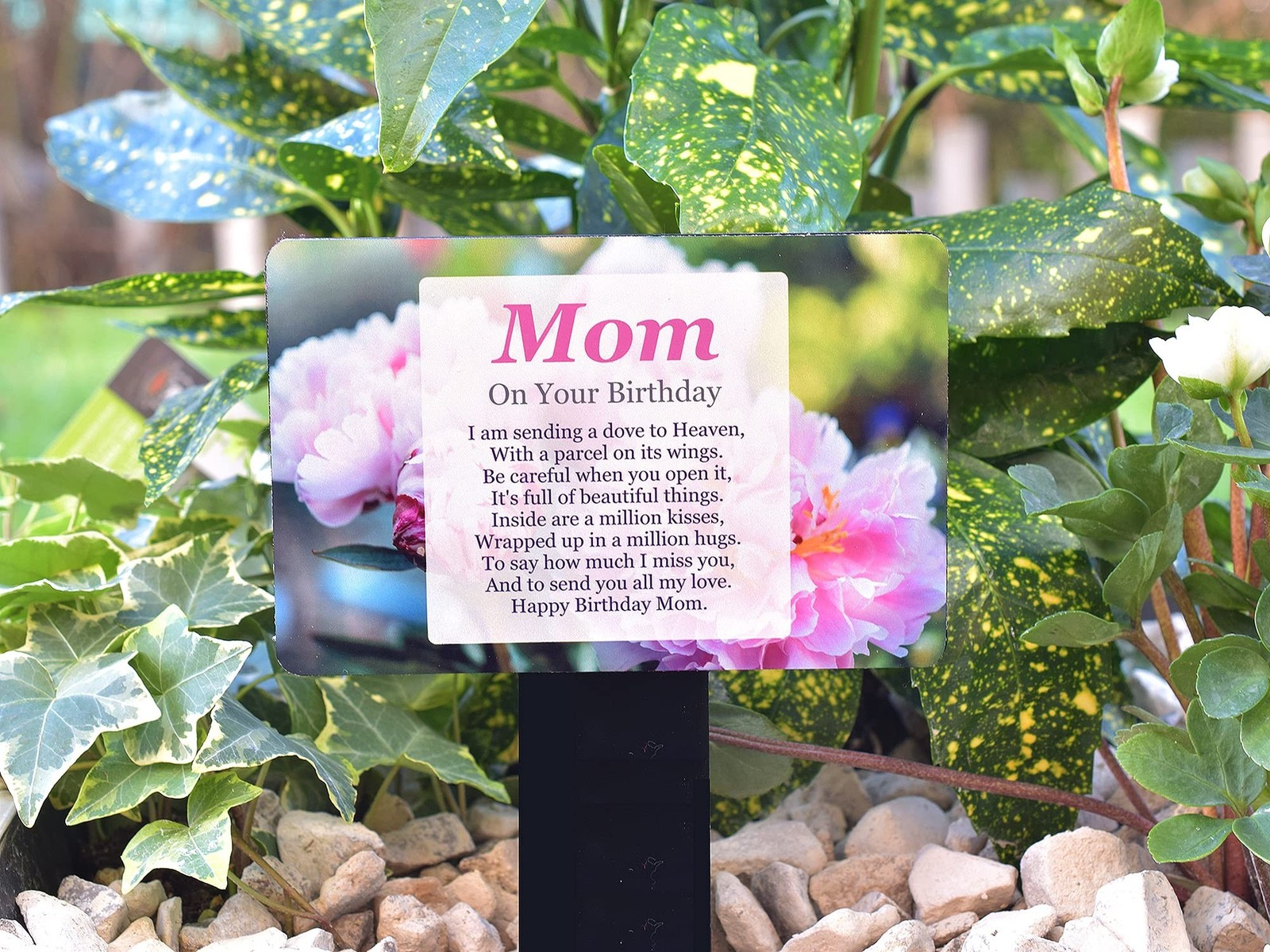 ‘Mom On Your Birthday’ Memorial – Sublimated Aluminium Memorial Plaque, mount…