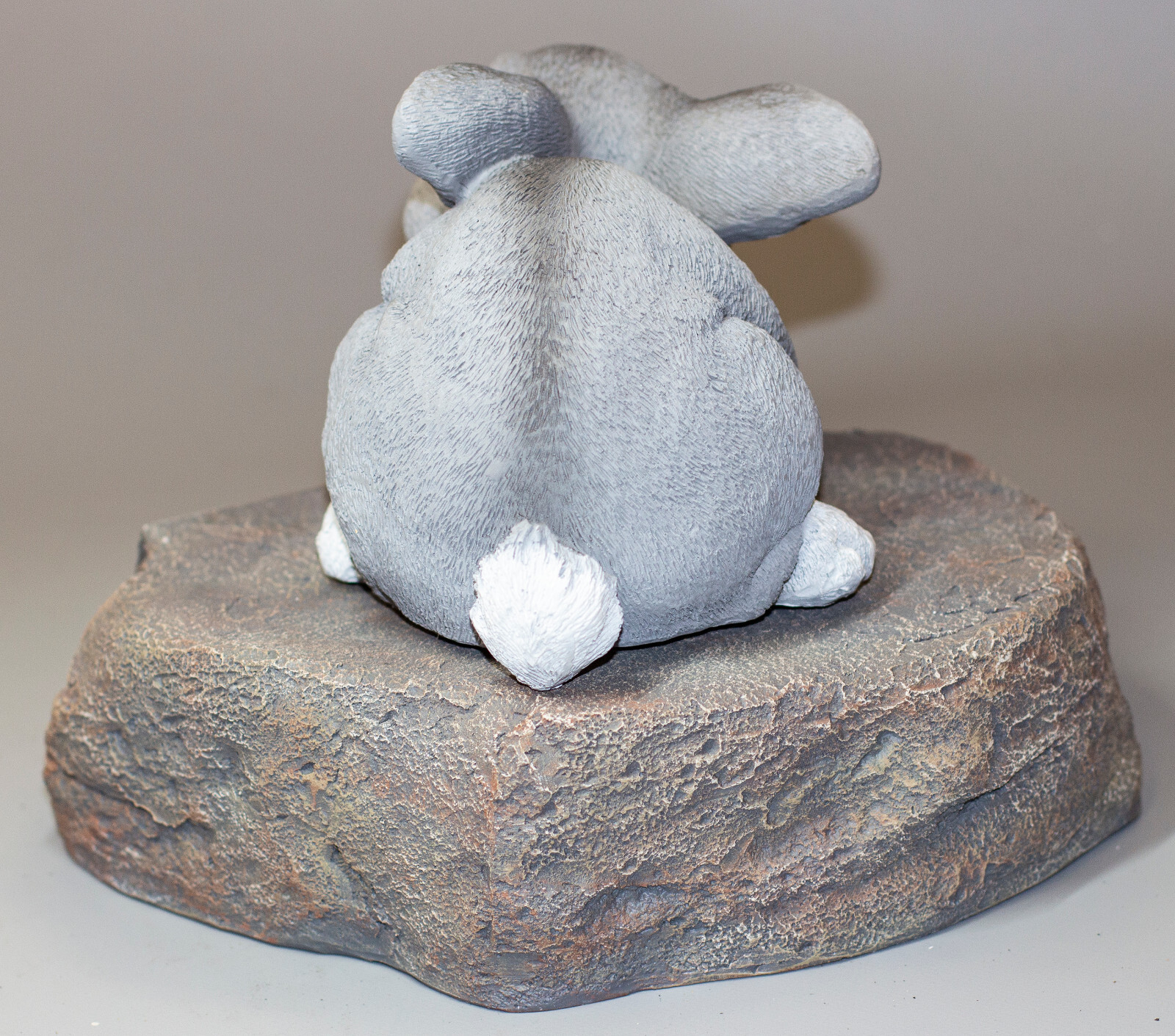 Pet Memorial Stone Rabbit Urn Gray Bunny Ashes Statue Grave Marker Personalized
