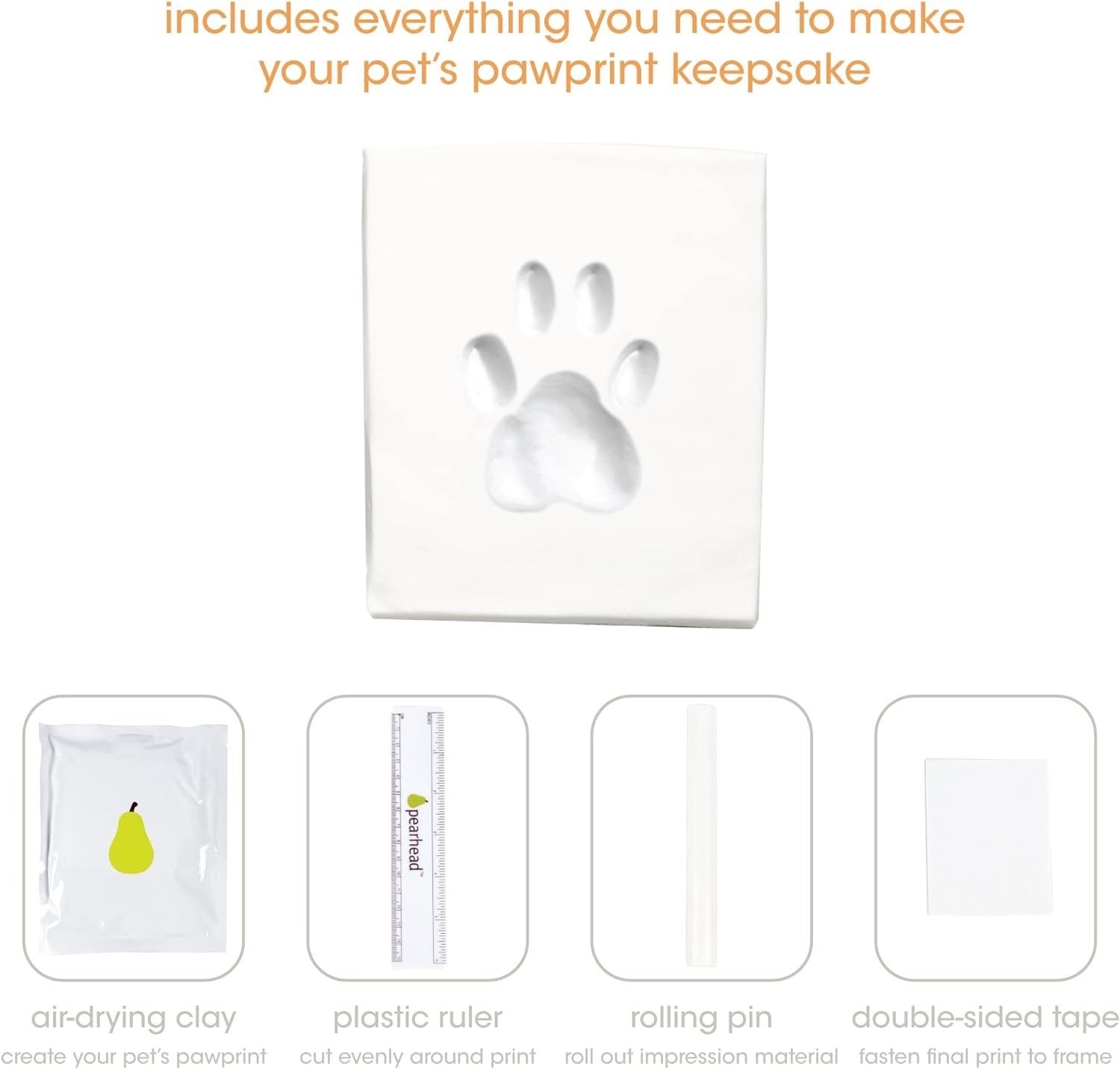 Personalized Paw Print Memory Box for Dogs and Cats – Includes Urn and Clay Kit