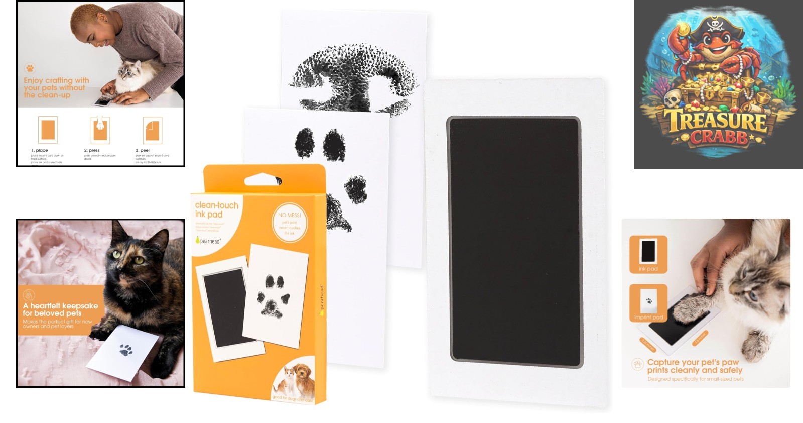 Clean Touch Paw and Nose Print Kit – Perfect for Small/Medium Pets’ Keepsakes