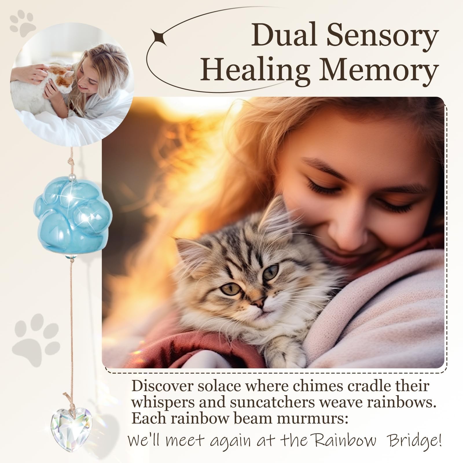 Pet Memorial Gifts for Dogs and Cats – Suncatcher Wind Chime Dog Memorial Gif…