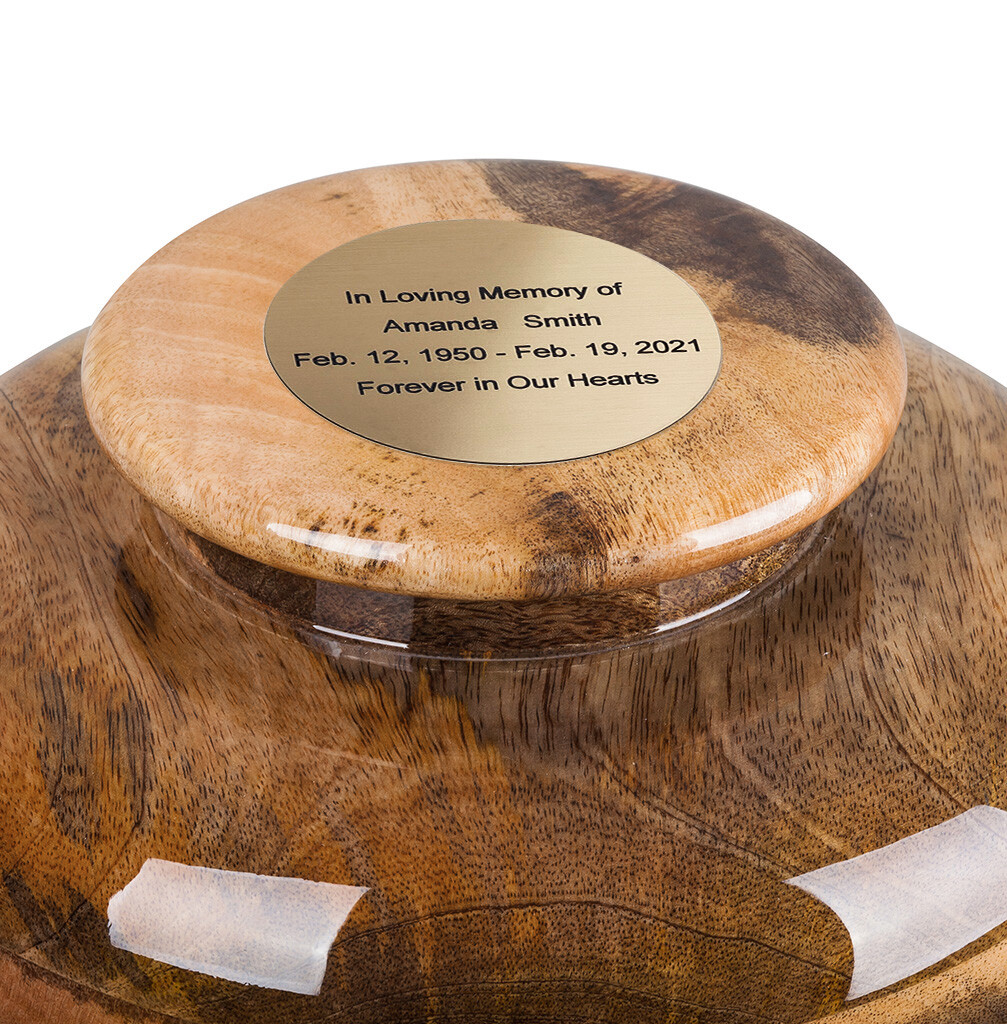 Funeral wooden urn for ashes Unique mango urn Medium size wood urn