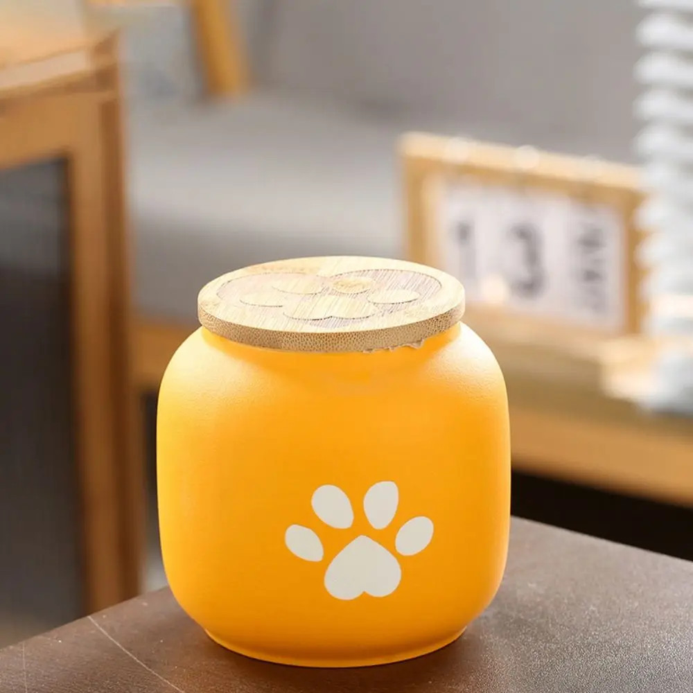 Cute Ceramic Pet Urn Memorial Ashes Box with Lid Moisture Proof