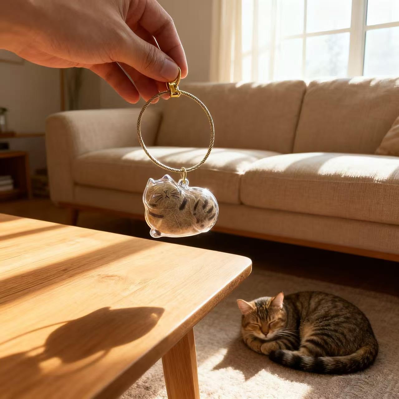 Cat Hair Storage Keychain,Transparent Cat and Dog Hair Storage Capsule,Welldo…