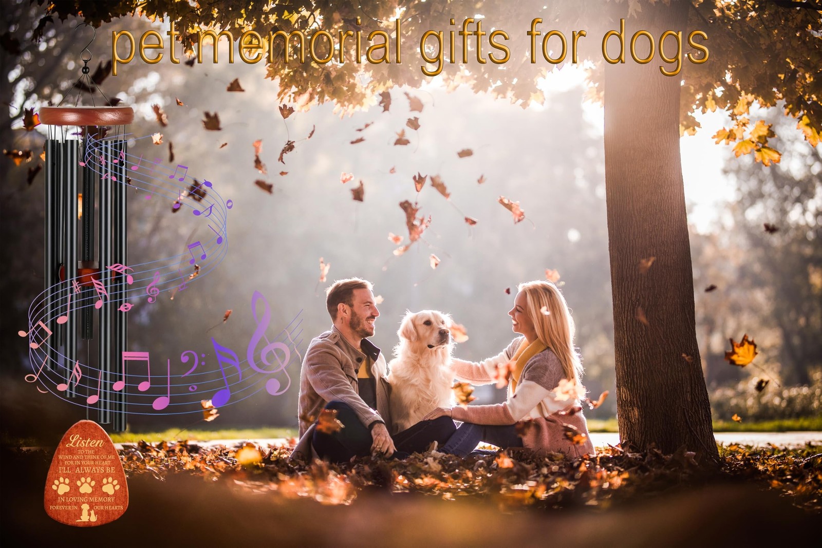 Wind Chimes for Loss of Pet Dog,Pet Dog Memorial Wind Chime – in Loving Memor…
