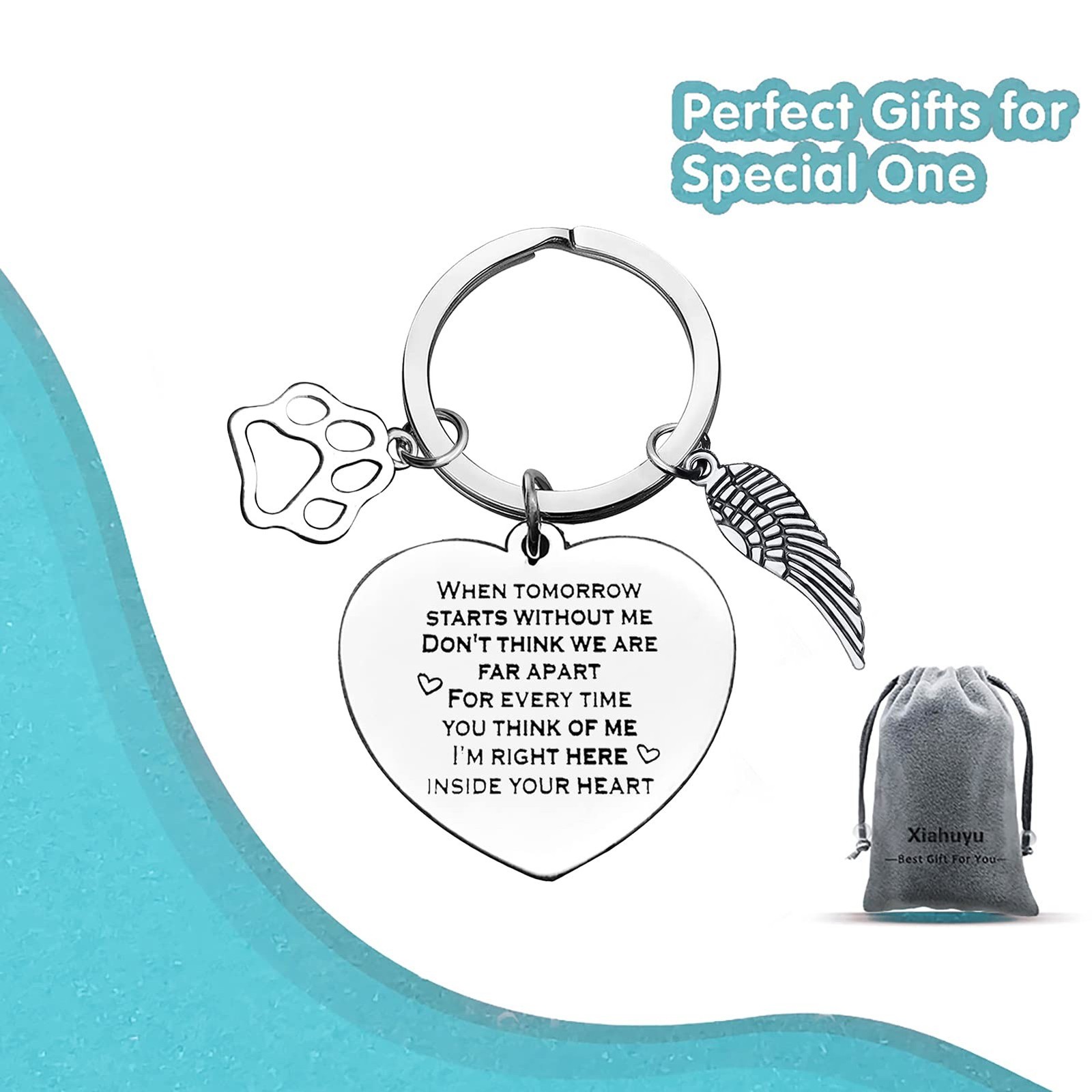 Xiahuyu Pet Memorial Keychain Pet Loss Gifts Loss of Dog or Cat Memorial Gift…