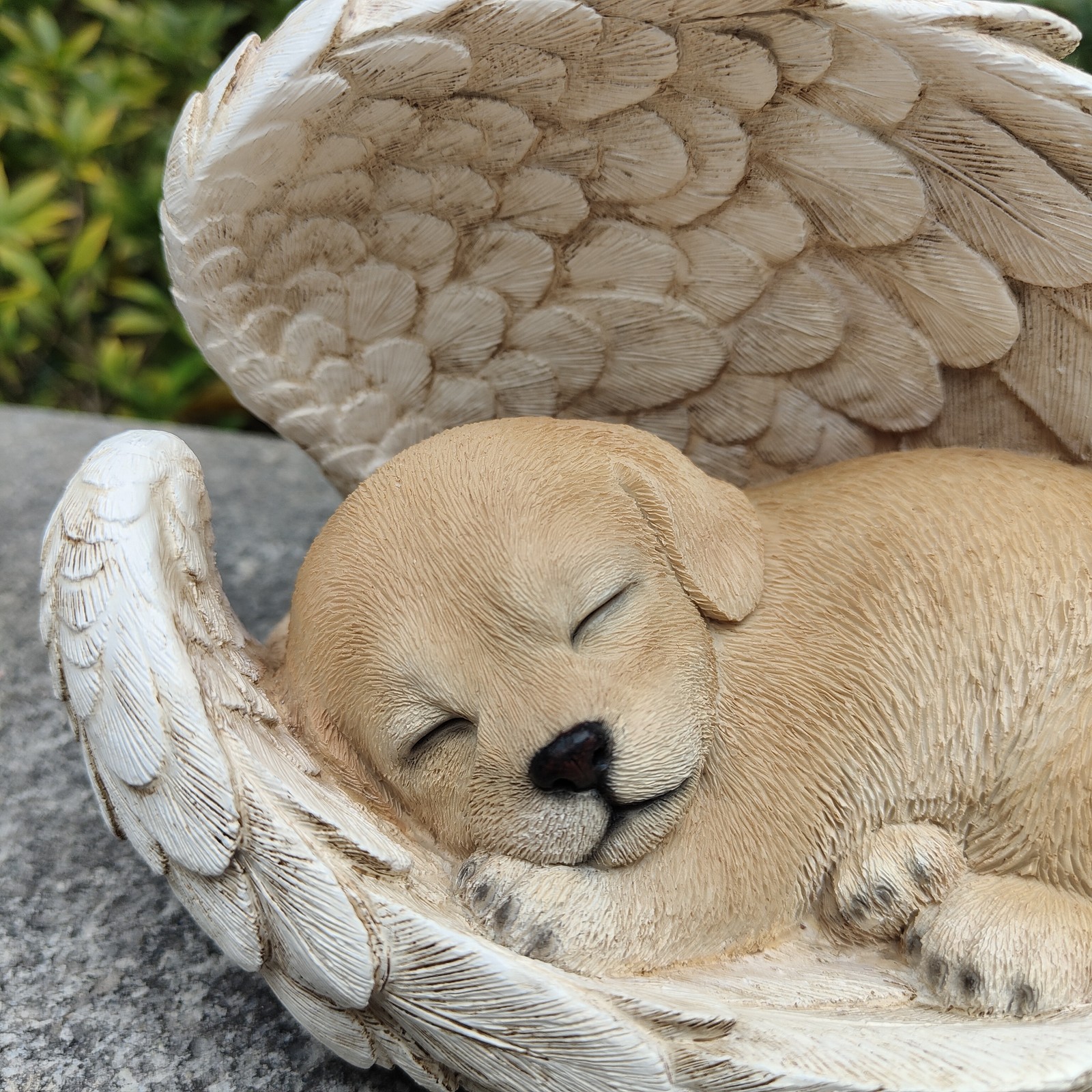 Angel Dog Garden Statue Puppy Sleeping Pet Memorial Bereavement Gift