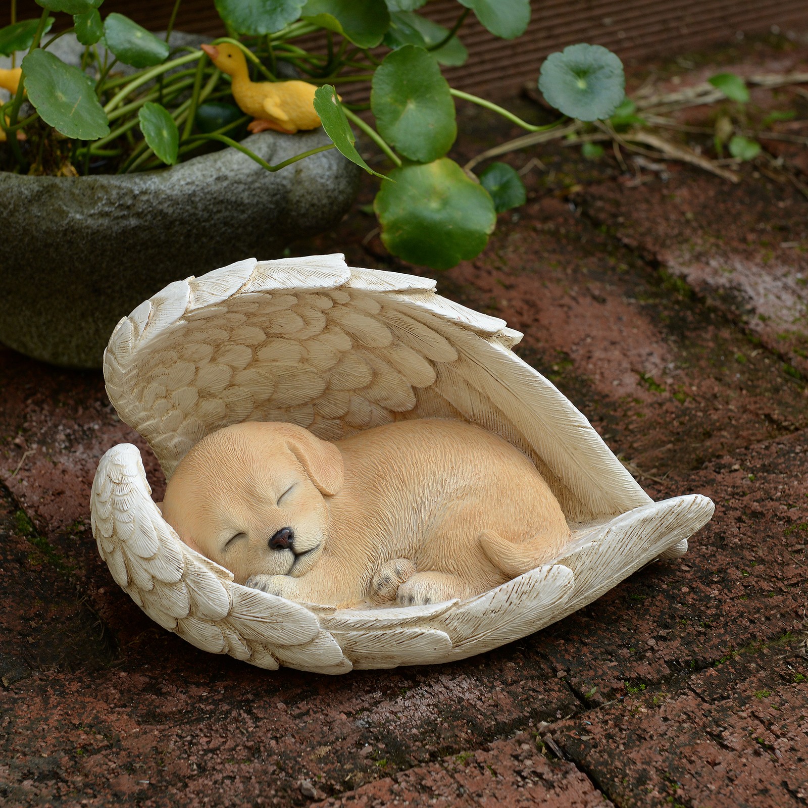 Angel Dog Garden Statue Puppy Sleeping Pet Memorial Bereavement Gift