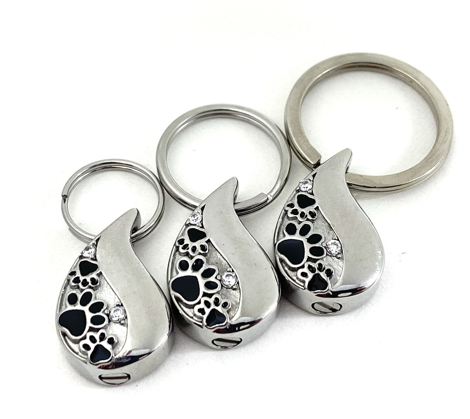 Pet Cremation Jewelry Necklace Pendant Urn Holds Ash Paw Print Dog Cat Teardrop