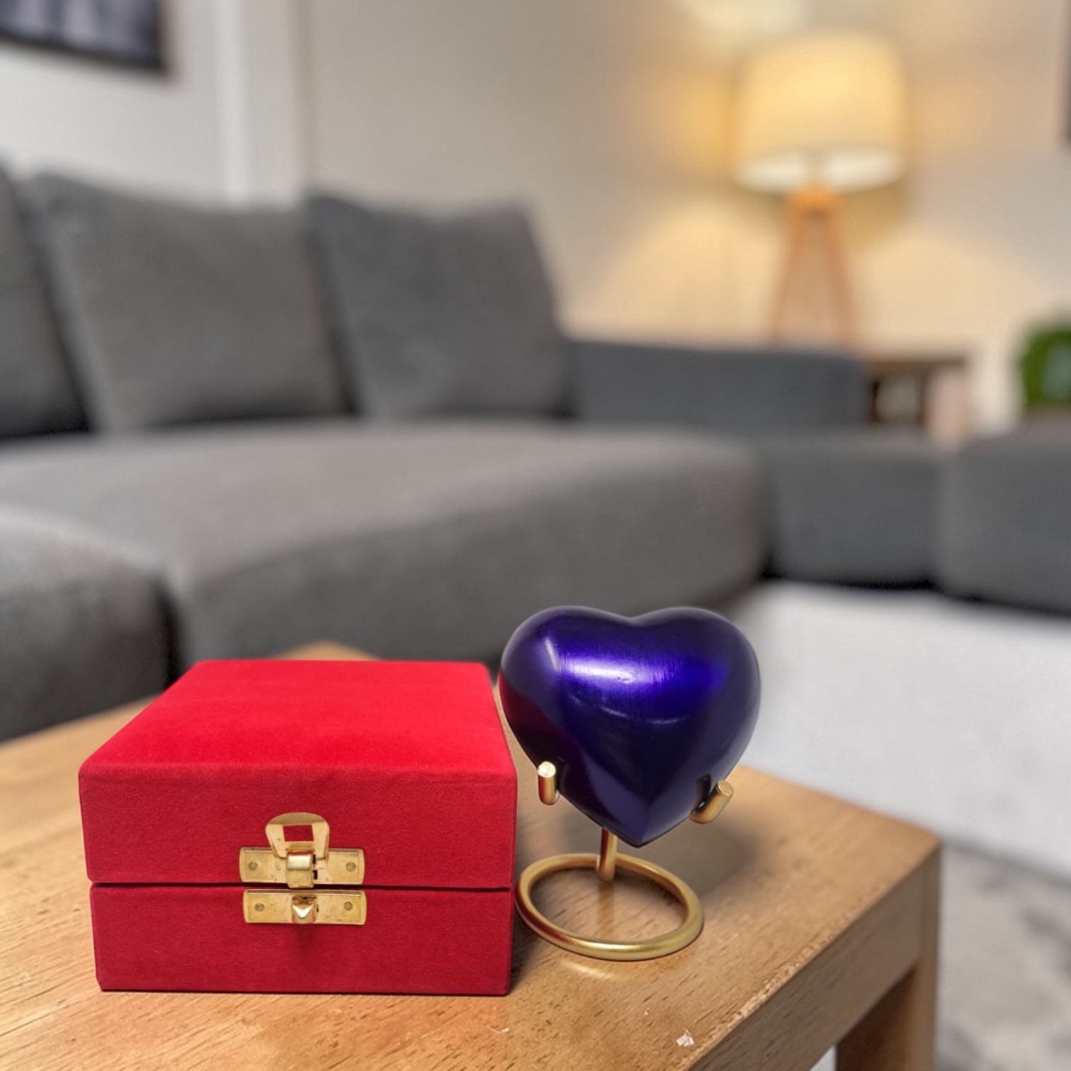Personalized Heart Keepsake Memorial Urn for Human Pet Ashes with Velvet Box