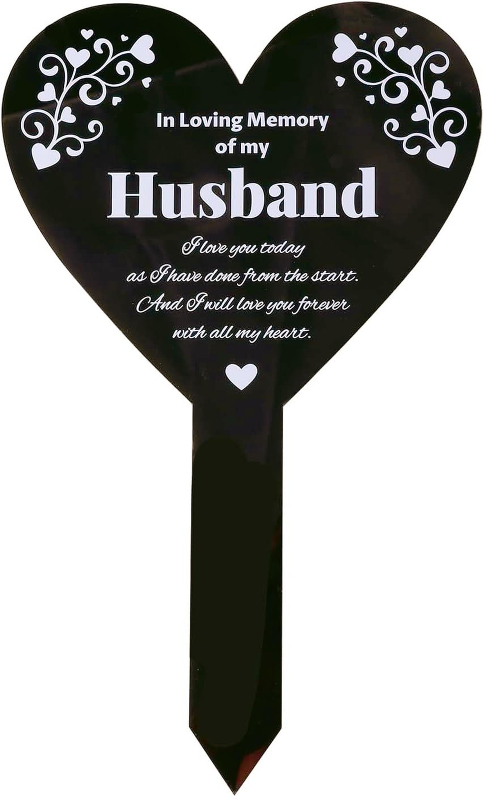 GLOBLELAND Heart Husband Garden Stake for Husband Memorial Remembrance Plaque…