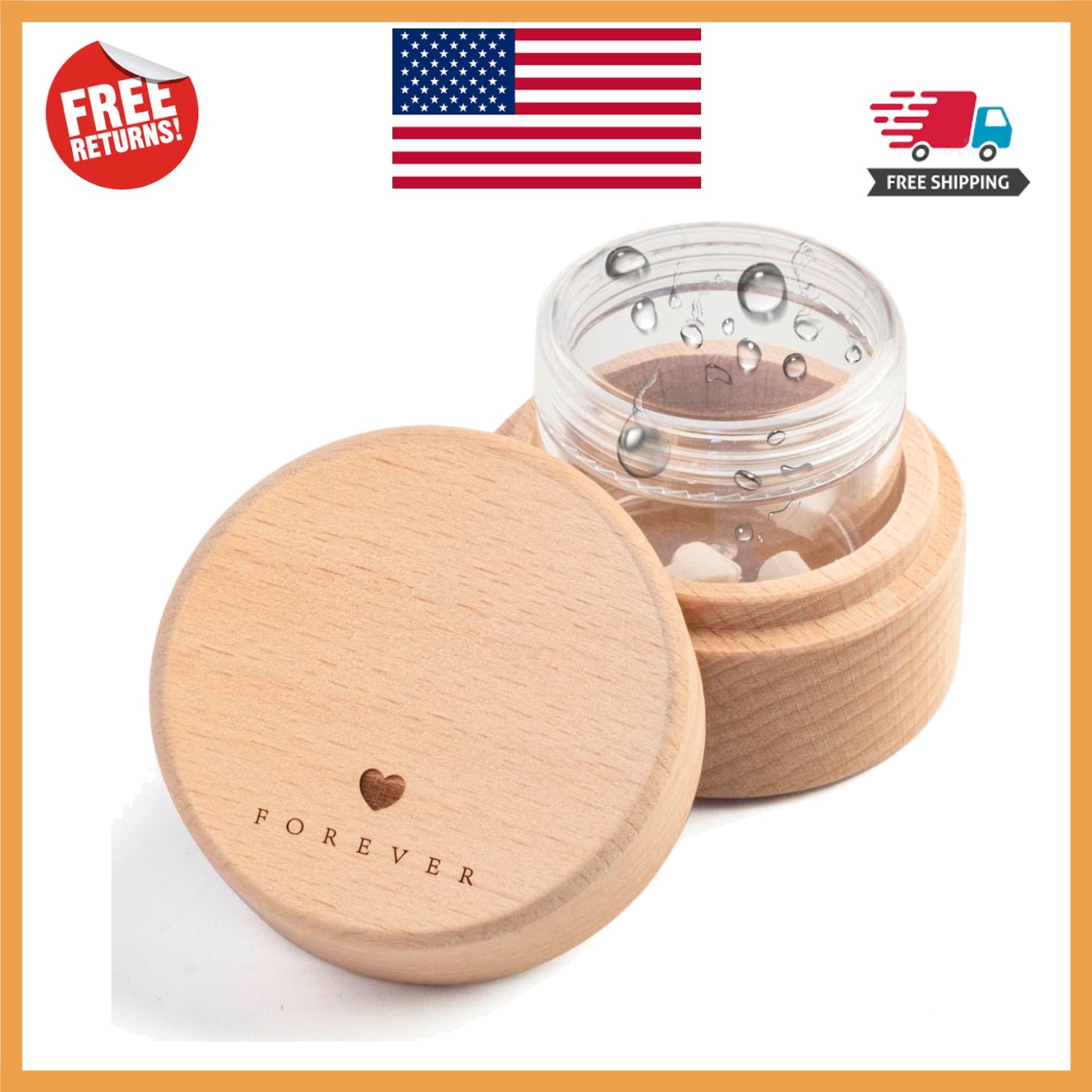 Compact Heart-Shaped Pet Keepsake Urn with Transparent Box – Perfect for Ashes
