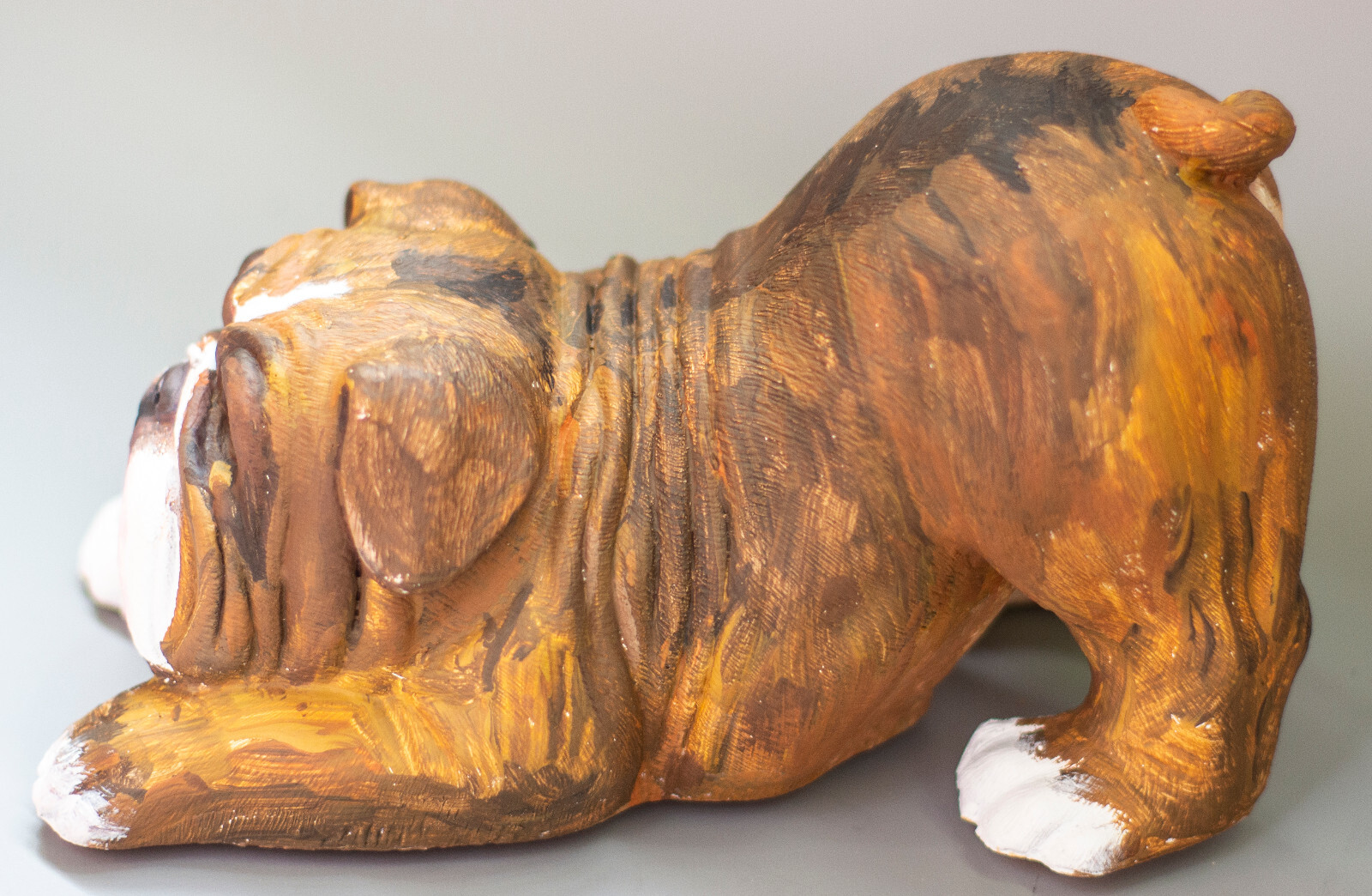 English Bulldog Urn Pet Ashes Dog Memorial Cremation Statue Animal Custom Paint