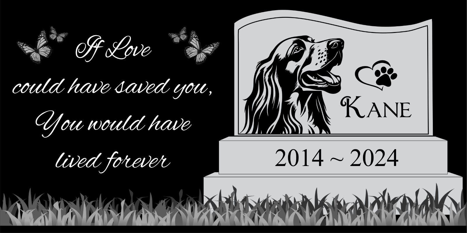 Pet memorial Engraved Marker, headstone Granite gravestone, Rottweiler dog