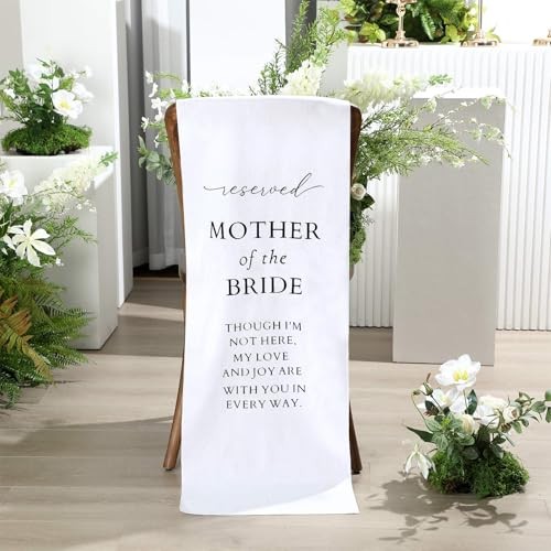 Wedding Memorial Reserved Chair Sign Banner in Loving white Mother of the Bride