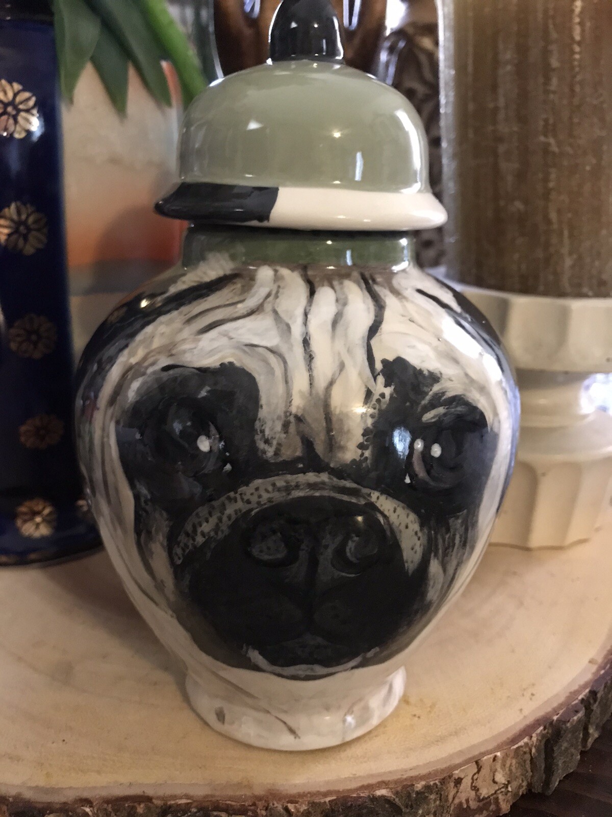 Custom Pet urn for Dog ashes Pug Urn cremation urns SMALL Puggle