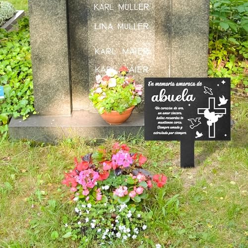 Spanish Cemetery Decorations for Grave – Metal Memorial Grave Marker, Abuela