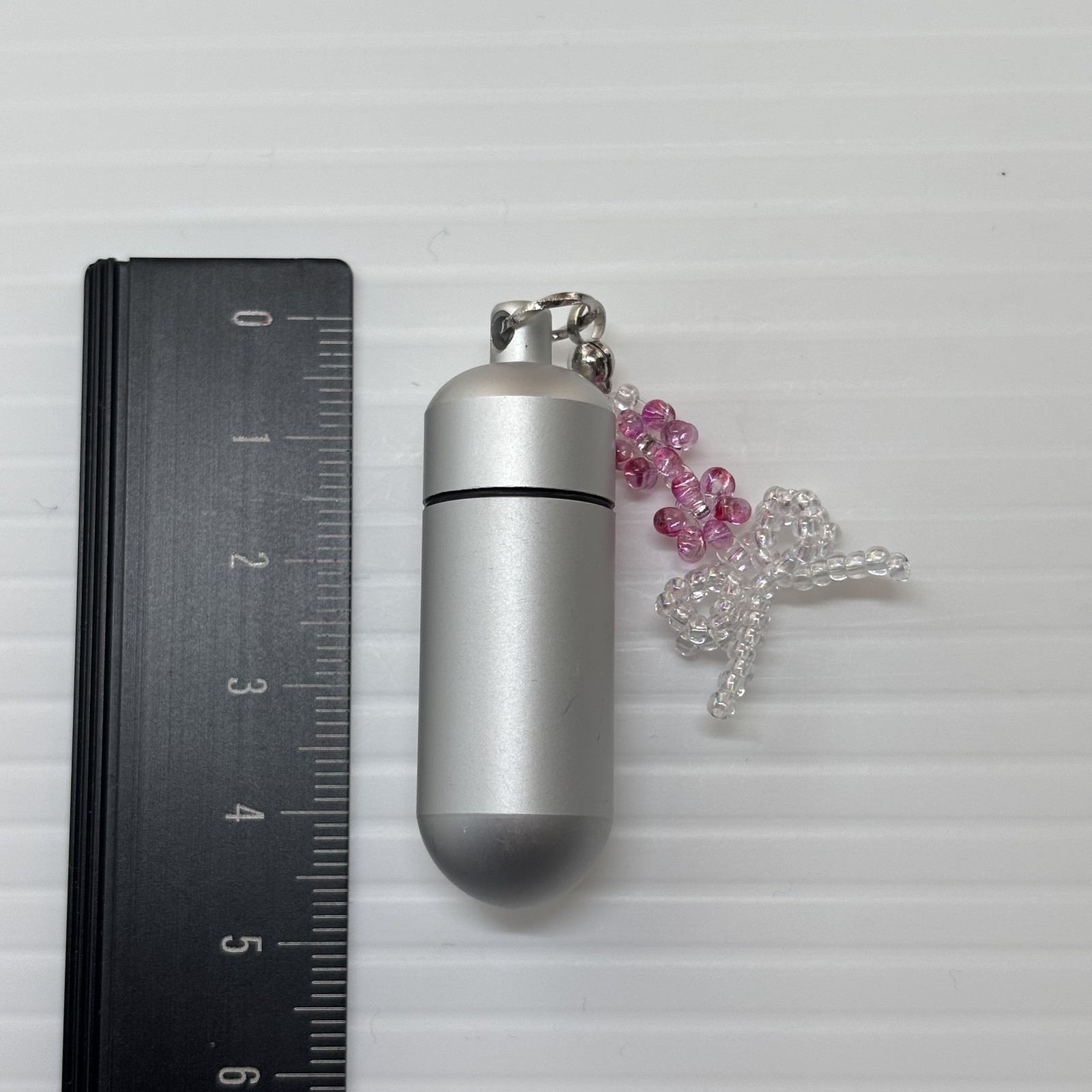 Cremation Ashes Keychain – Cremation Keepsake(pink flowers and white ribbon)