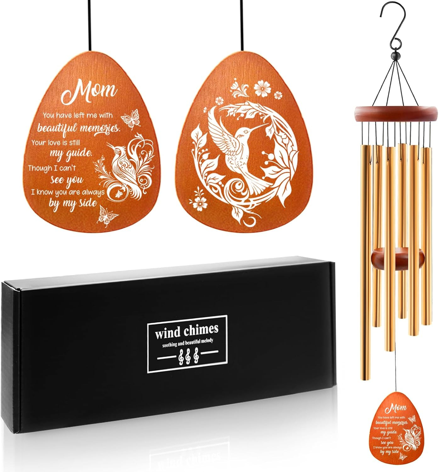 Memorial Sympathy Gifts for Loss of Mom, 25″ Memorial Wind Chimes for Loss of Mo