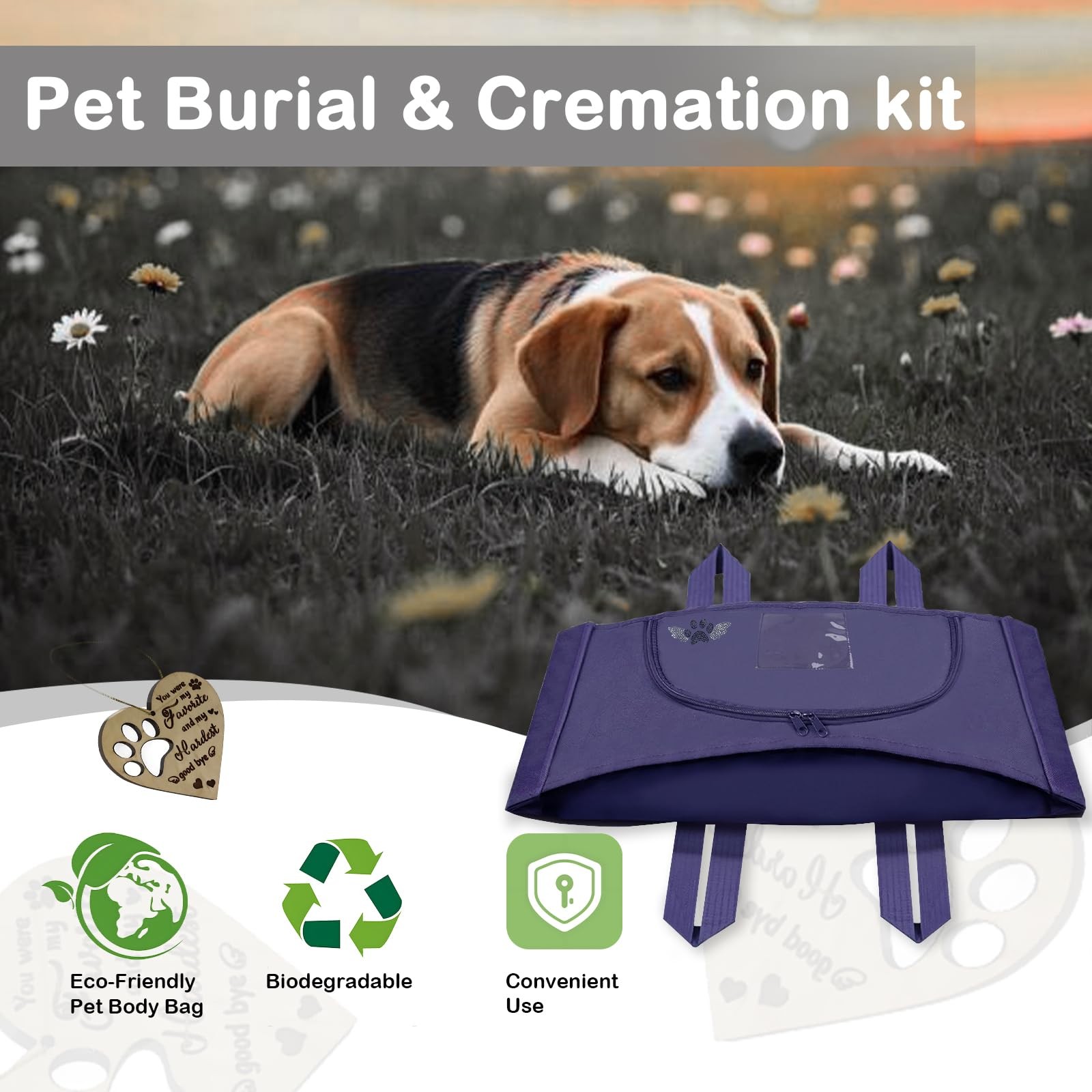 Lzhtime Pet Burial Eco Friendly Pet Body Bag Suitable For All Kinds Of Pets Pet