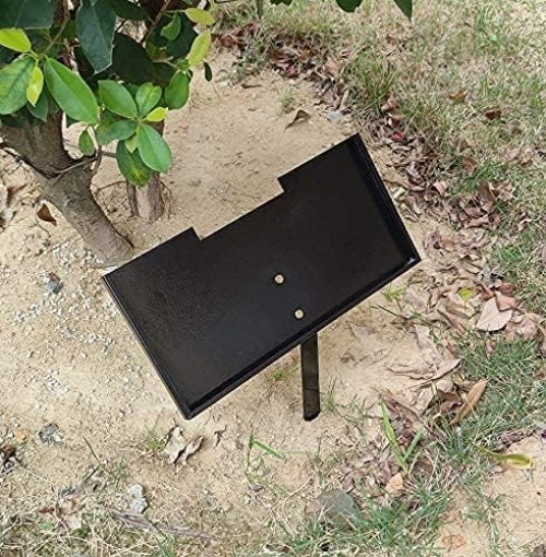 Elegant Grave Marker Stand for 16″ x 8″ Stones – Durable Black Steel Display