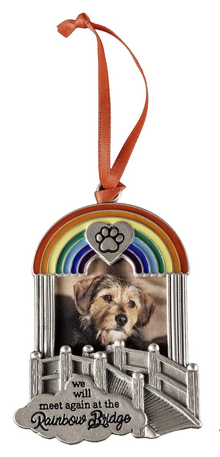 Rainbow Bridge Pet Memorial Photo Ornament, Memorial Christmas Ornament for D…