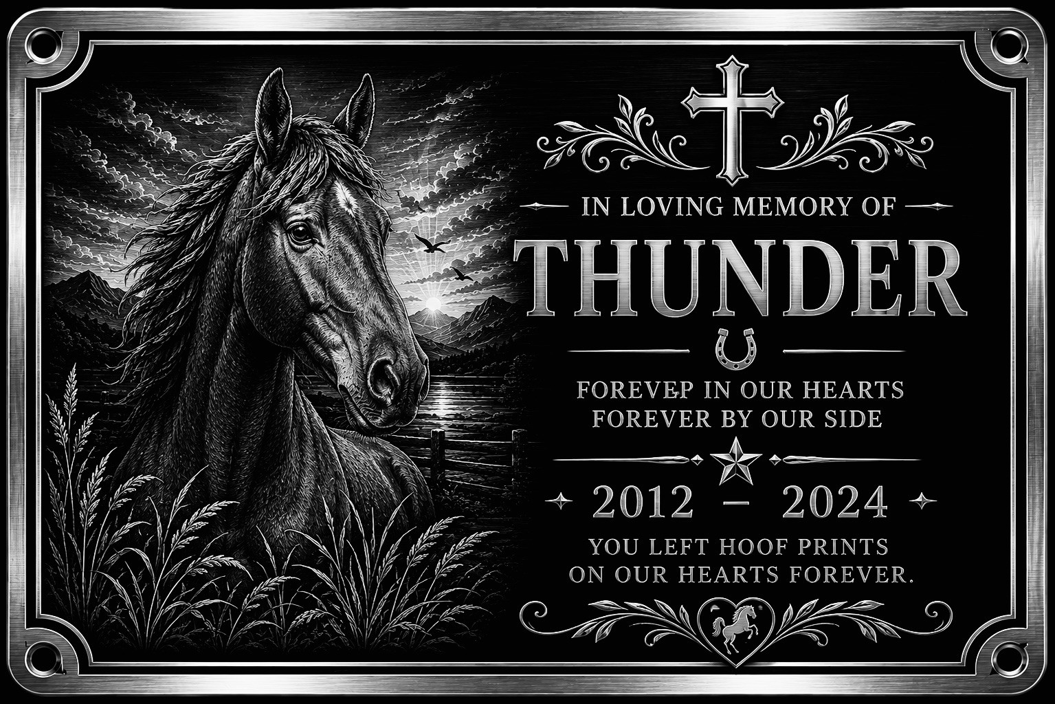 Personalised Pet Memorial Plaque Custom Photo Engraved Aluminium Dog Cat Horse
