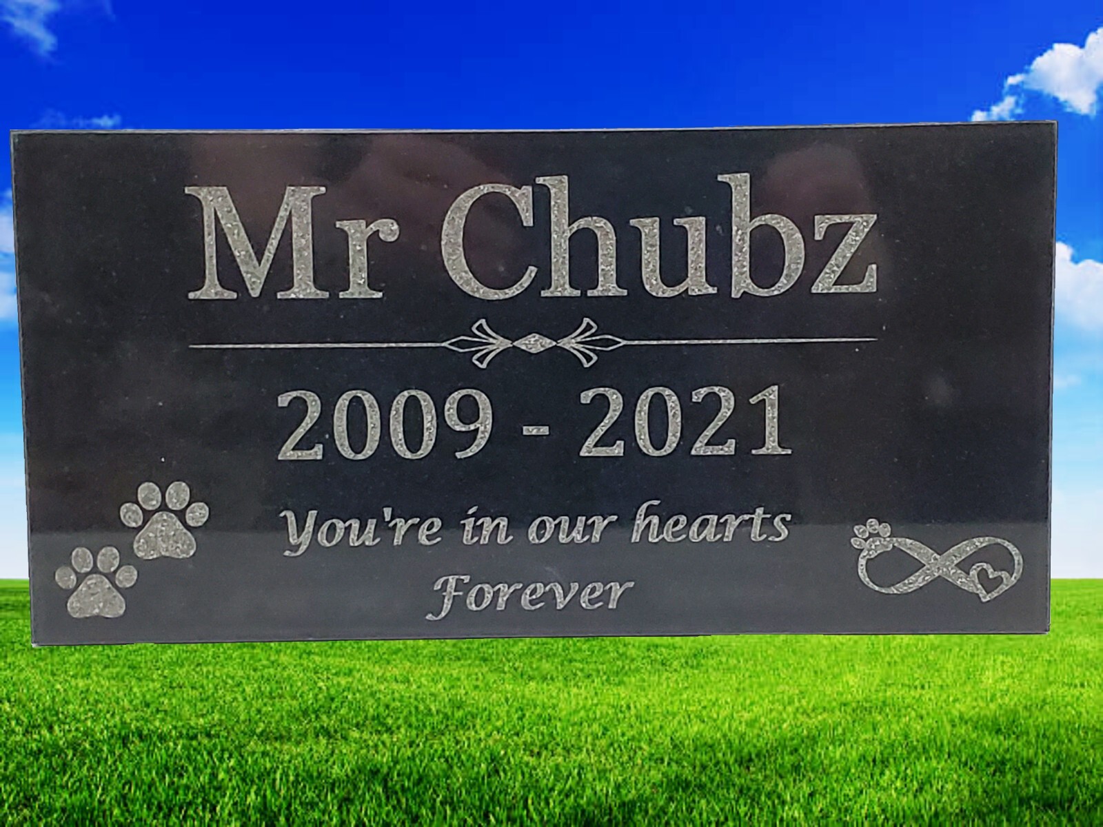6×12 Granite pet memorial grave head stone marker cat dog chicken rabbit gift t1