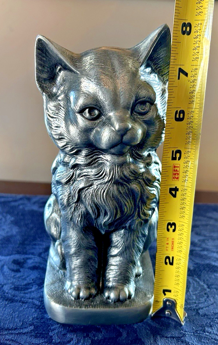 Pewter Sitting Cat Pet Cremation Memorial Urn #7633 SCC Made in USA Unused 50 CI