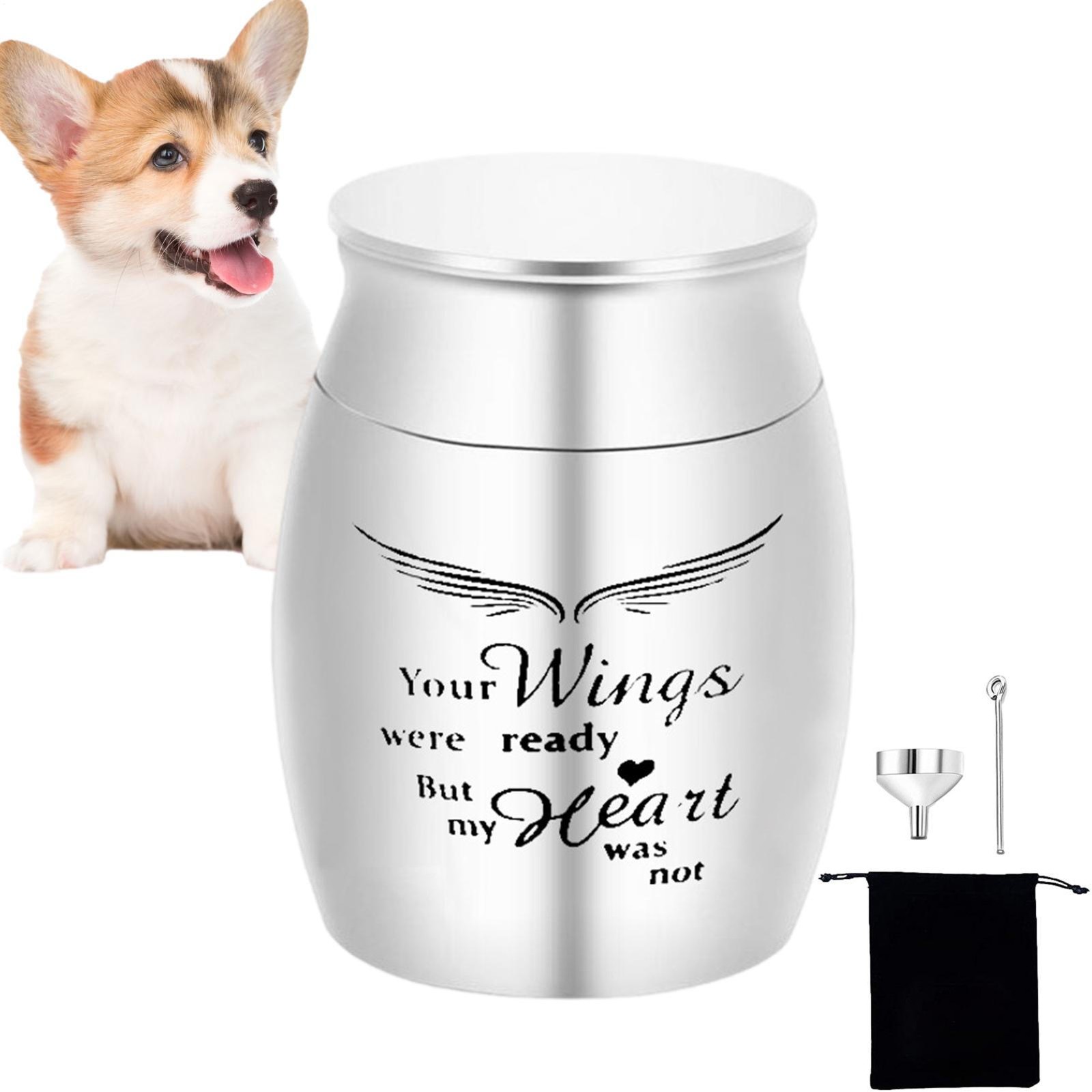 Dog Memorial Urn Casket, Keepsake Urn For Cremated Pet Ashes Mini Pet Urn Jar