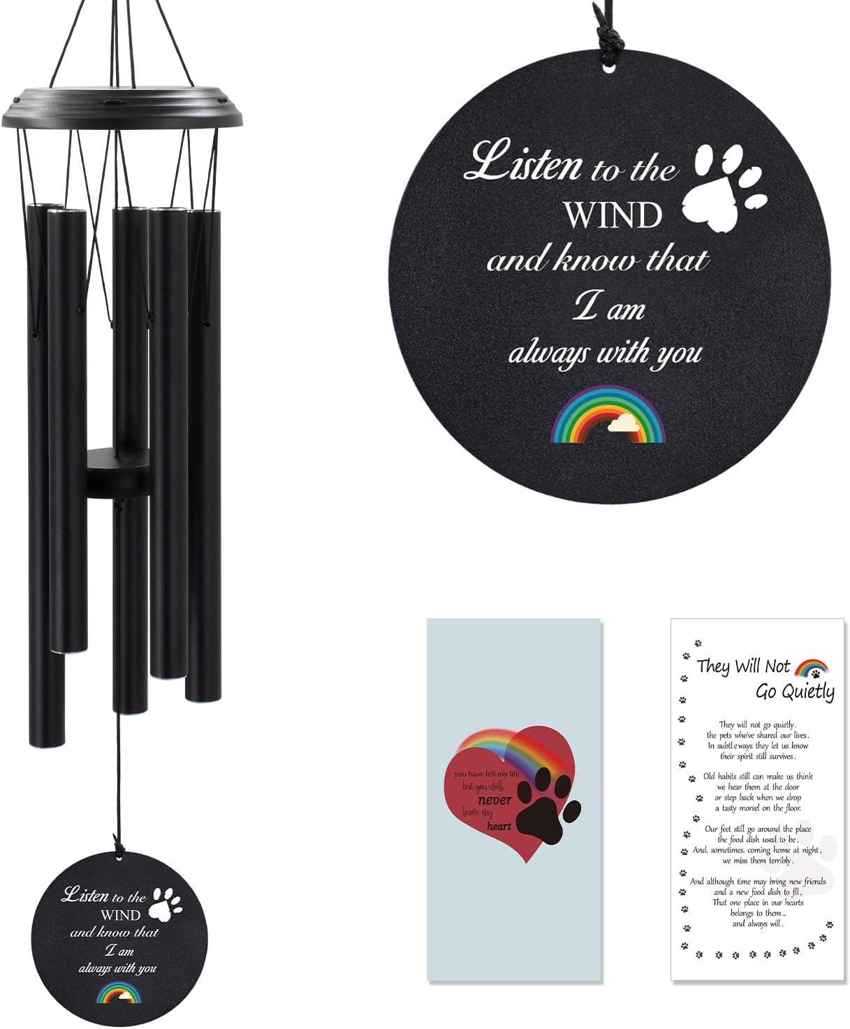 Dog Memorial Gifts Sympathy Wind Chime for Pet Loss Gifts, Cat Wind Chimes for a