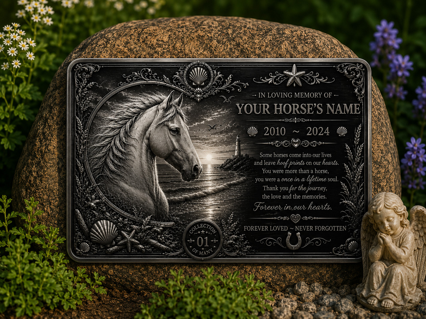 Personalised Pet Memorial Plaque Custom Photo Engraved Aluminium Dog Cat Horse