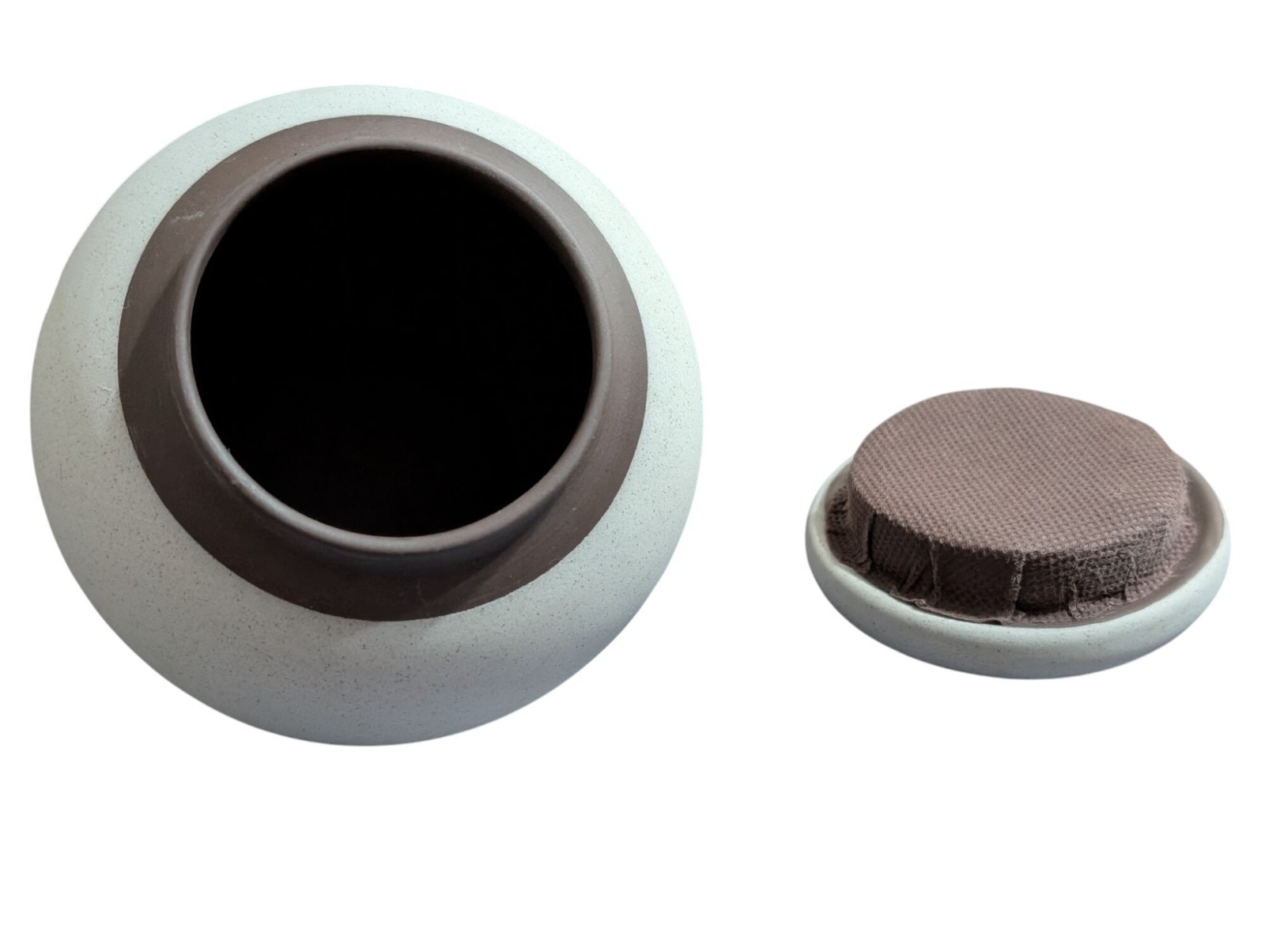 Pet Paw Memorial Ceramic Cremation Urn Soft Gray & Brown Stone Finish NWOT