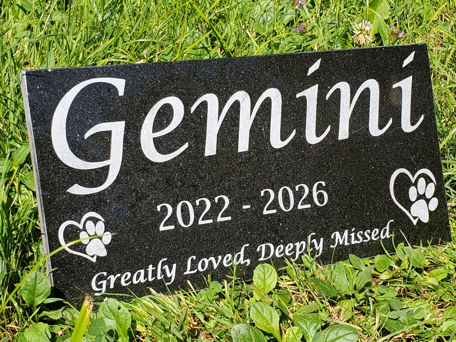 Grave Marker Headstone Garden Pet Loss Memorial Burial Stone Granite Plaque t26