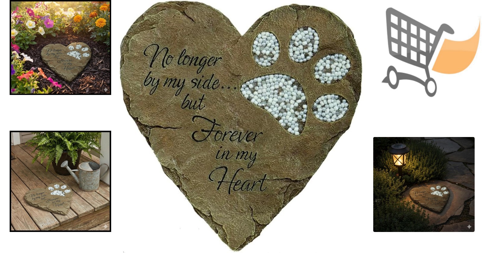 Pet Memorial Garden Stone White Durable Weatherproof Wall Mount Decor