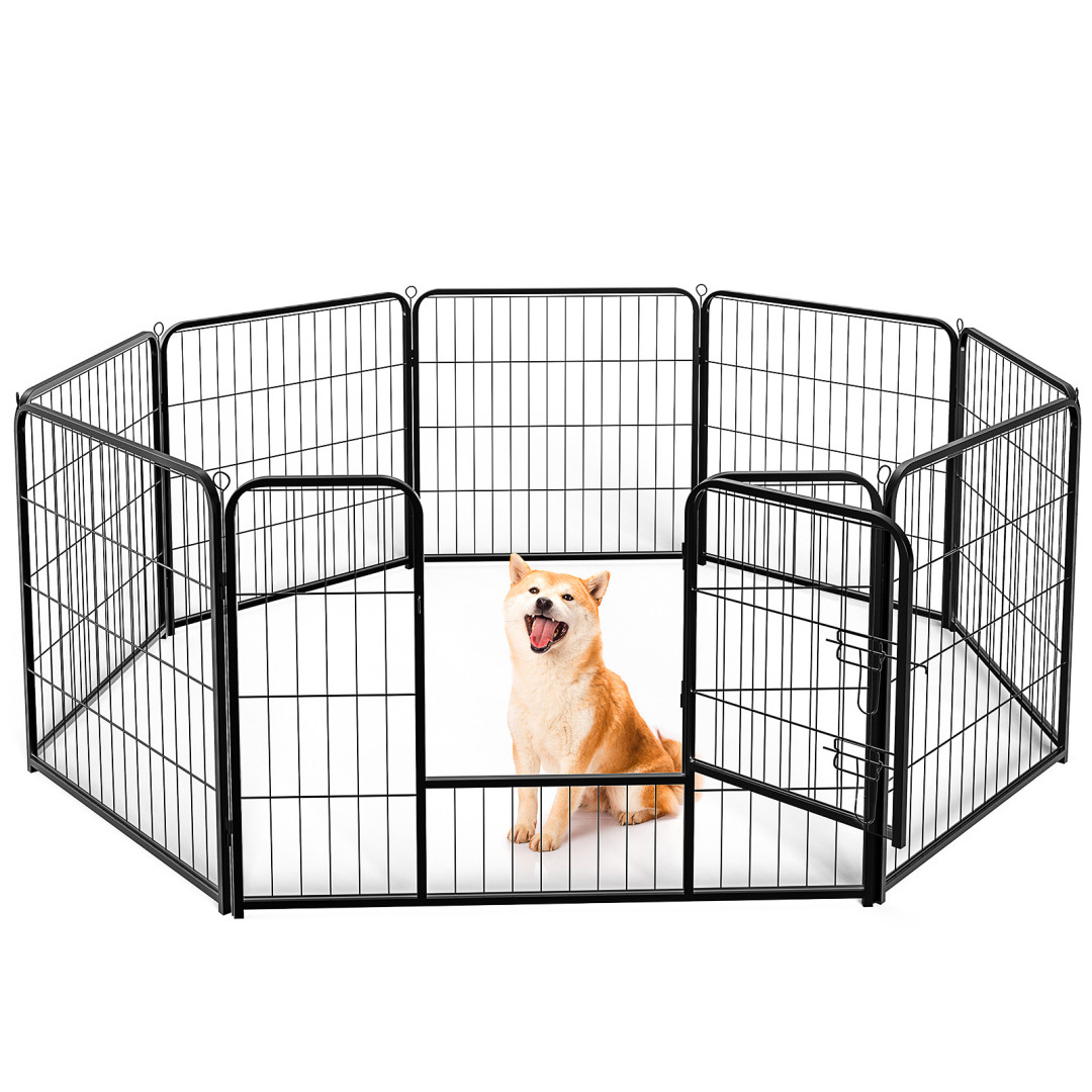 Dog Playpen Indoor Fence Height Metal Exercise Pen With Door Small Puppy-Medium-