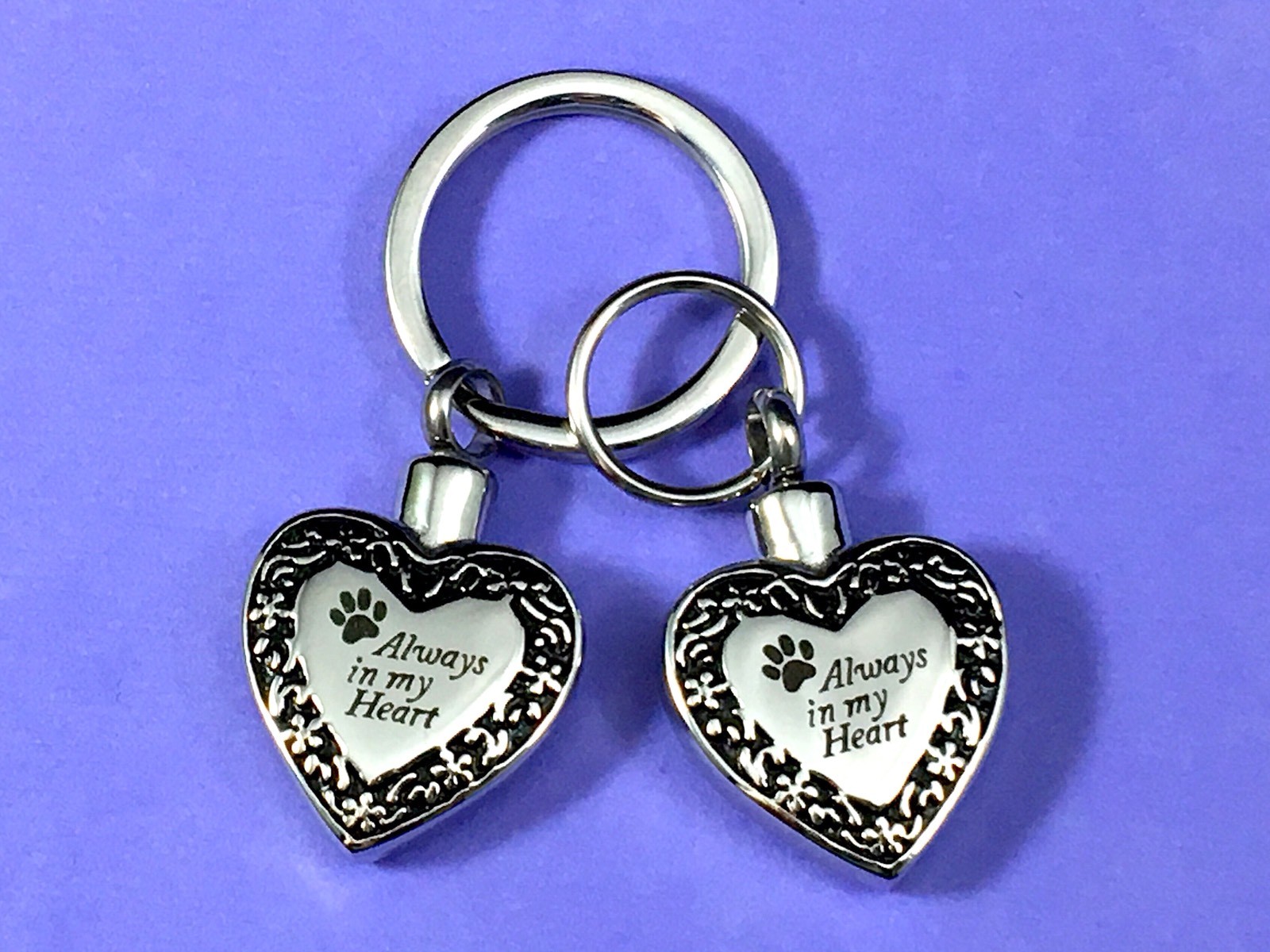 Pet Cremation Necklace Jewelry Pendant Urn Paw Print Always in My Heart Dog Cat