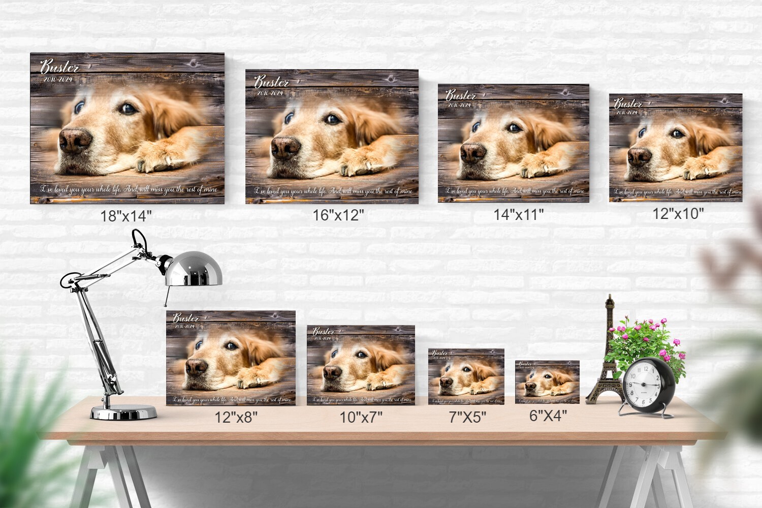 Personalized Pet Memorial Gift with Photo of your Dog Custom Metal Print