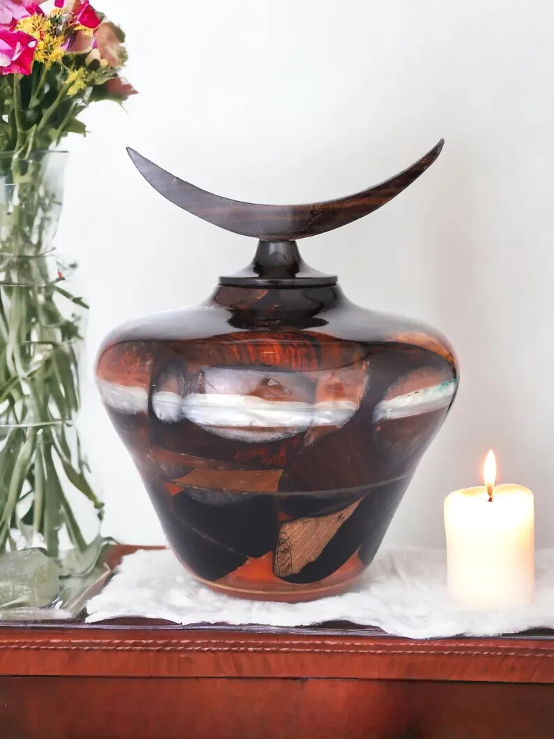 Wooden Urns for Human Ashes Adult Male Female – Cremation Urn Large Wood Urn Box