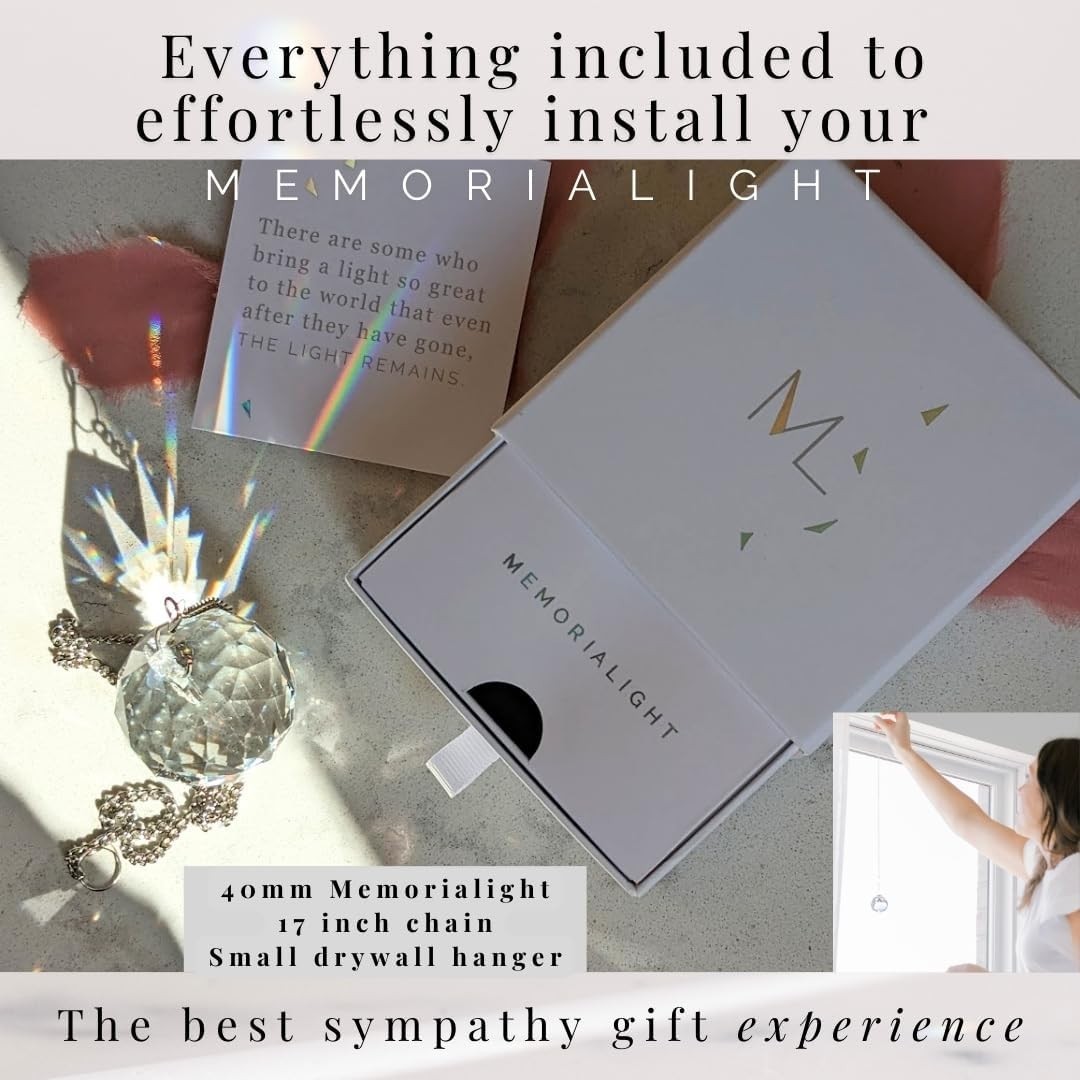 Modern Grief Gift, 40mm Crystal Ornament Rainbow Maker, Unique Memorial Gifts…