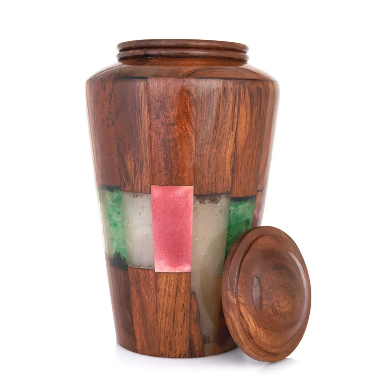 Wooden Urns for Human Ashes Adult Male Female – Cremation Urn Large Wood Urn Box