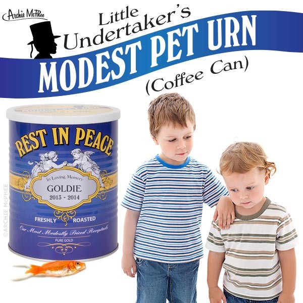MODEST PET URN – Rest in Peace Cheap Funeral Service in a Can! – Archie McPhee