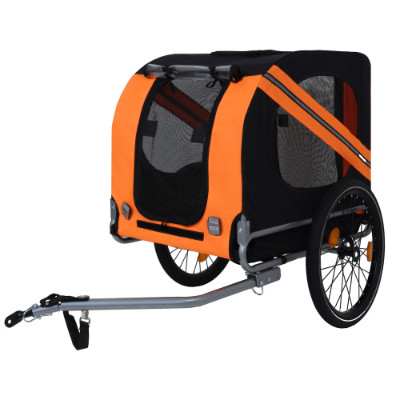 Large Folding Bike Trailer For Dogs 120LB Capacity All-Terrain Pet Carrier, Dur