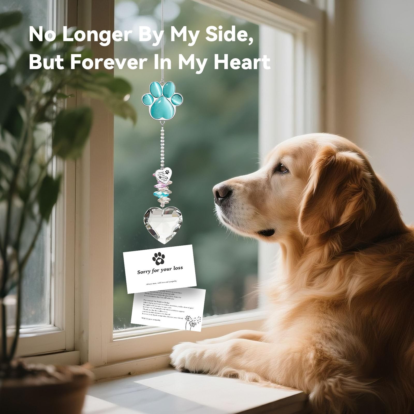 Pet Memorial Suncatcher – Dog Memorial Gifts, Pet Loss Sympathy, Thoughtful D…