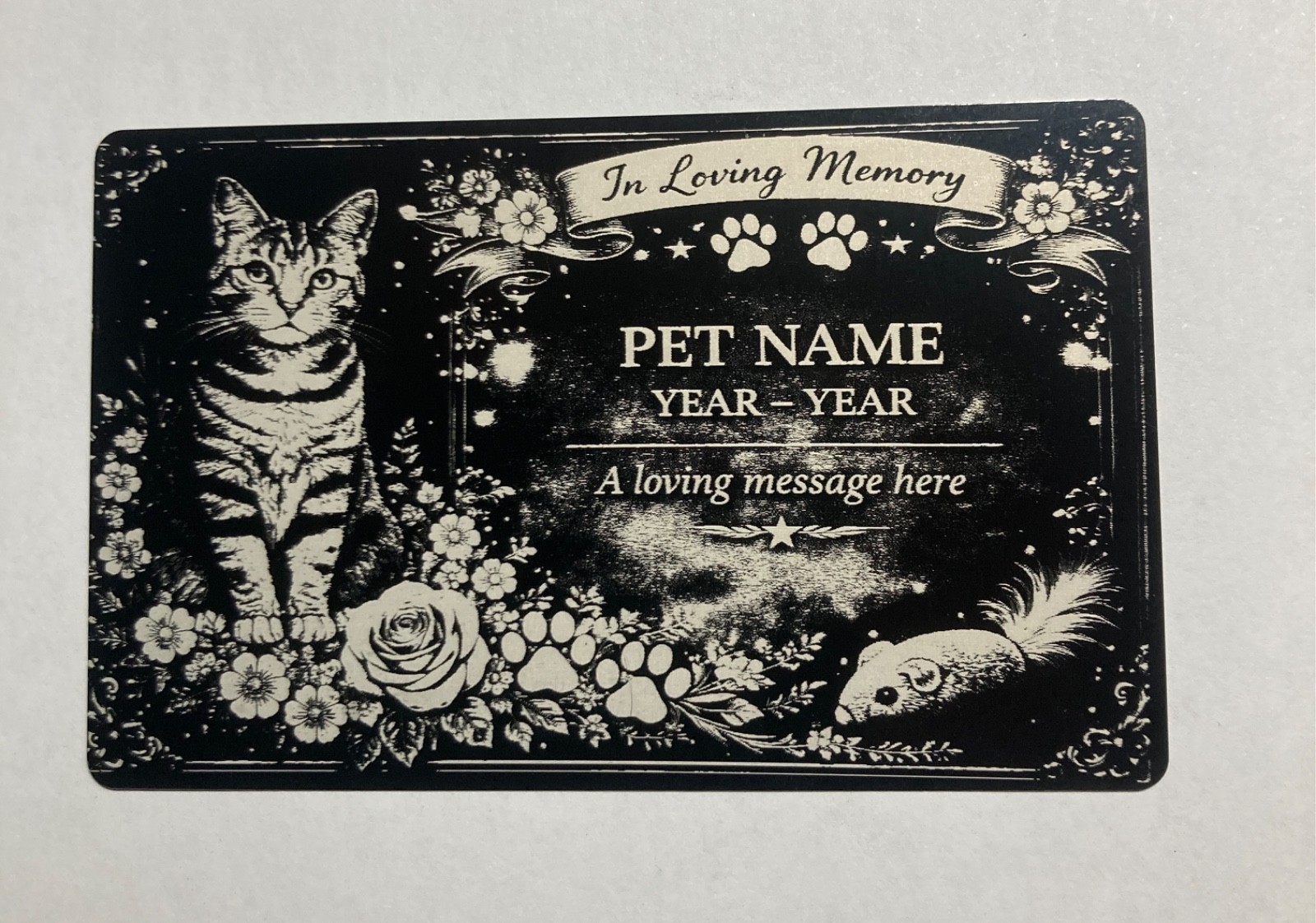 Personalised Pet Memorial Plaque Custom Photo Engraved Aluminium Dog Cat Horse