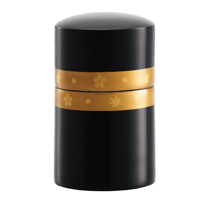 Makie Gold Stripes (Obiharukin) Small Keepsake Urn for Human Ashes Lacquer decor