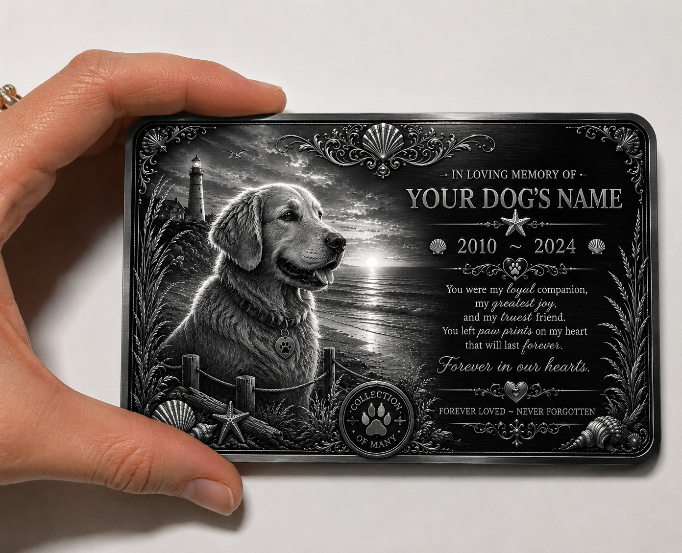 Personalised Pet Memorial Plaque Custom Photo Engraved Aluminium Dog Cat Horse