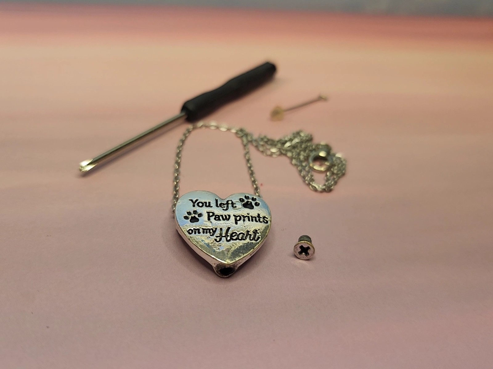 You Left Paw Prints On My Heart Pet Cremation Jewelry