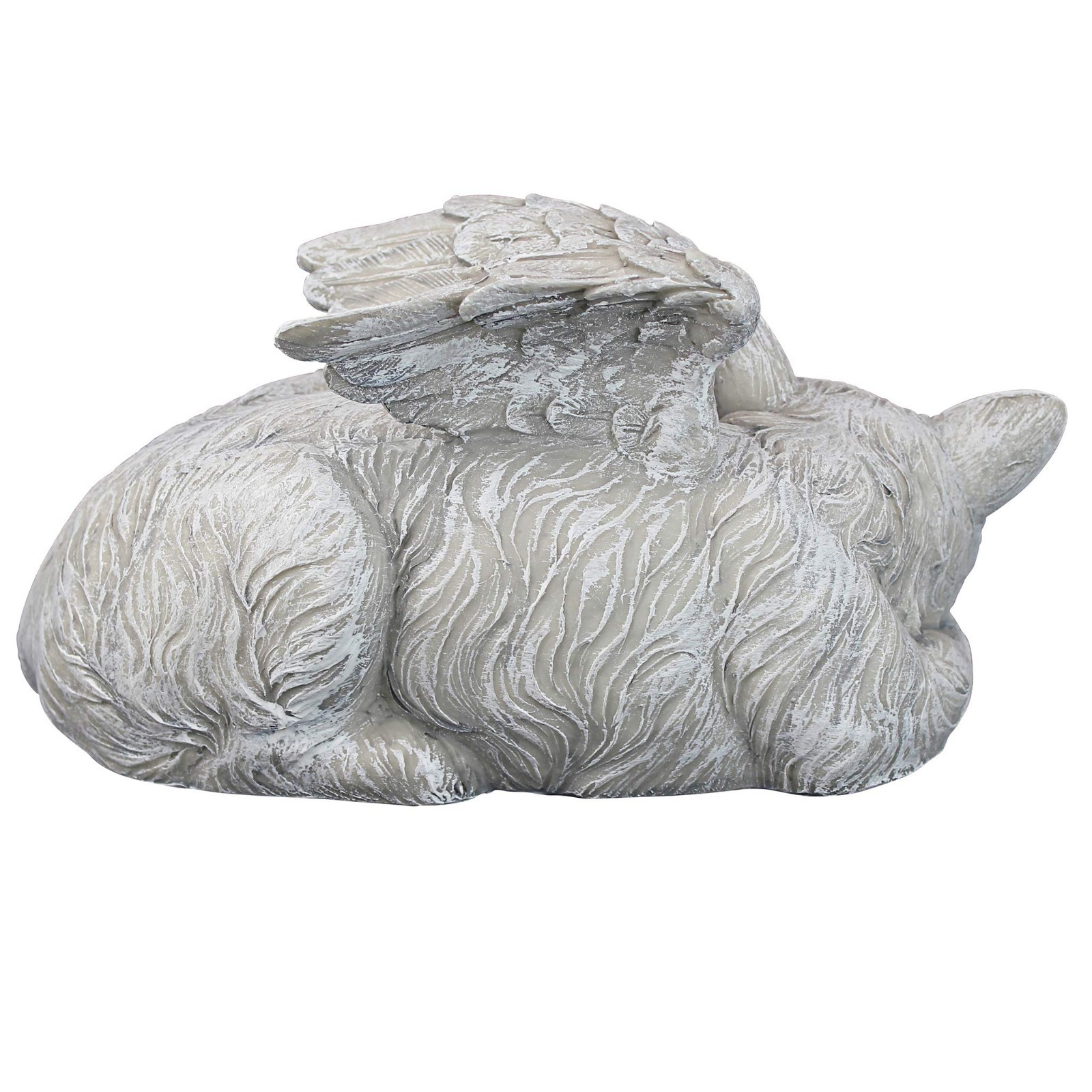 Cat Angel Pet Memorial Grave Marker Statue – 10″ Tribute, Antique Stone Finish