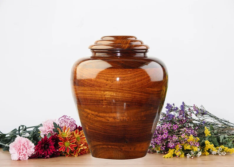 Wooden Urns for Human Ashes Adult Male Female – Cremation Urn Large Wood Urn Box